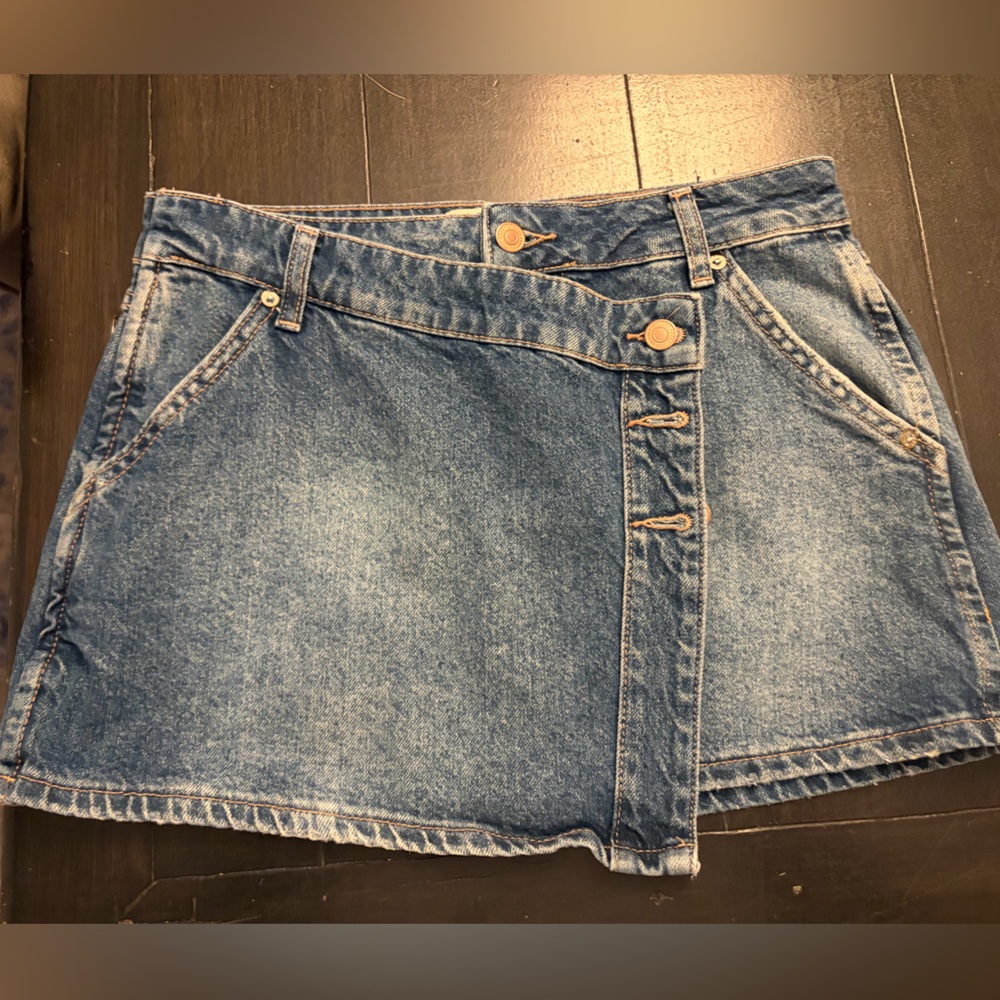 Free People Wynne Denim Mini Skirt with Pockets